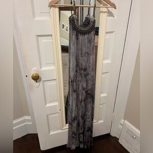 Tie dye beaded maxi dress